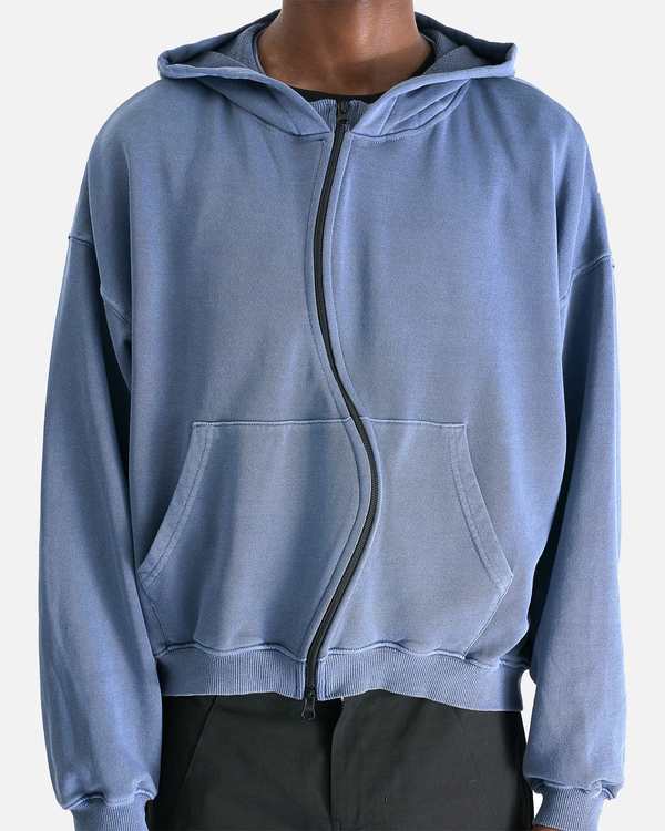 FFFPOSTALSERVICE Curved Zip-Up Round Hem Hoodie | Garmentory