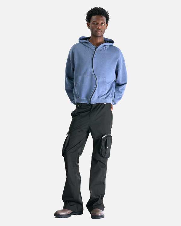 FFFPOSTALSERVICE Curved Zip-Up Round Hem Hoodie | Garmentory
