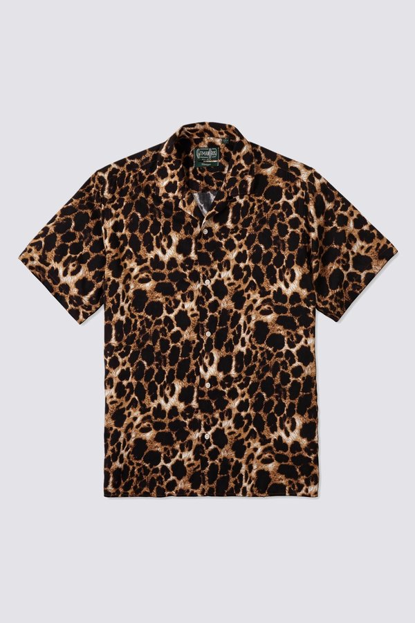 GITMAN BROS Vintage Leopard Rayon Open Collar Shirt ギットマン