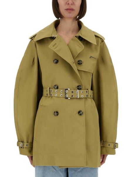【関税＆送料込み】Ganni Trench Midi Boa Beige Heavy Twill Midi Trench Coat | GANNI US