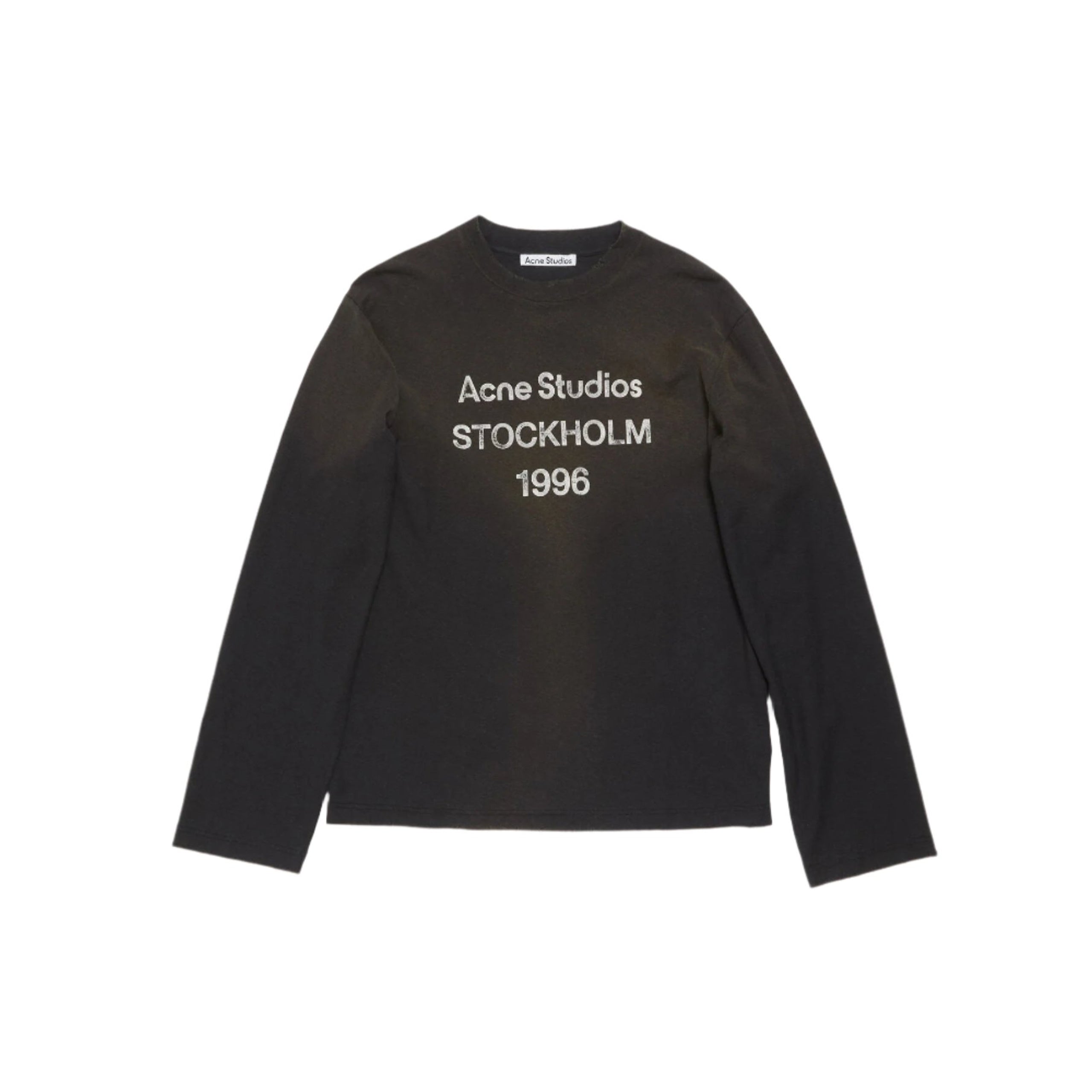トップス Acne Studios Black long Tshirt 1996 Acne Studios Logo 1996 Long Sleeve T-Shirt - Faded Black