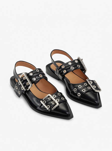 【関税＆送料込み】Ganni Feminine Buckle Ballet Flats Ganni Feminine Buckle Ballerina Flats | Saks Fifth Avenue