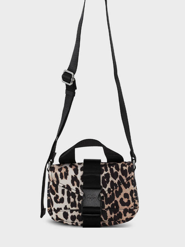 Ganni Tech Mini Satchel Bag - Leopard | Garmentory