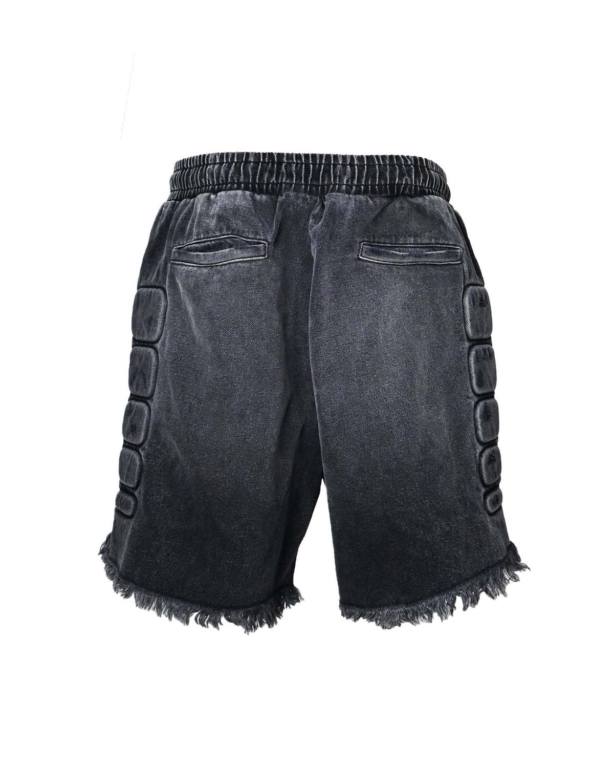 Satoshi Nakamoto Denim Moto Shorts - Black Denim | Garmentory