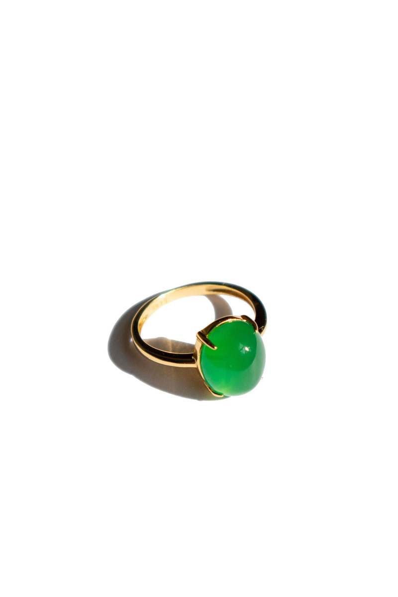 seree Dew Green Jade Stone Ring - Green
