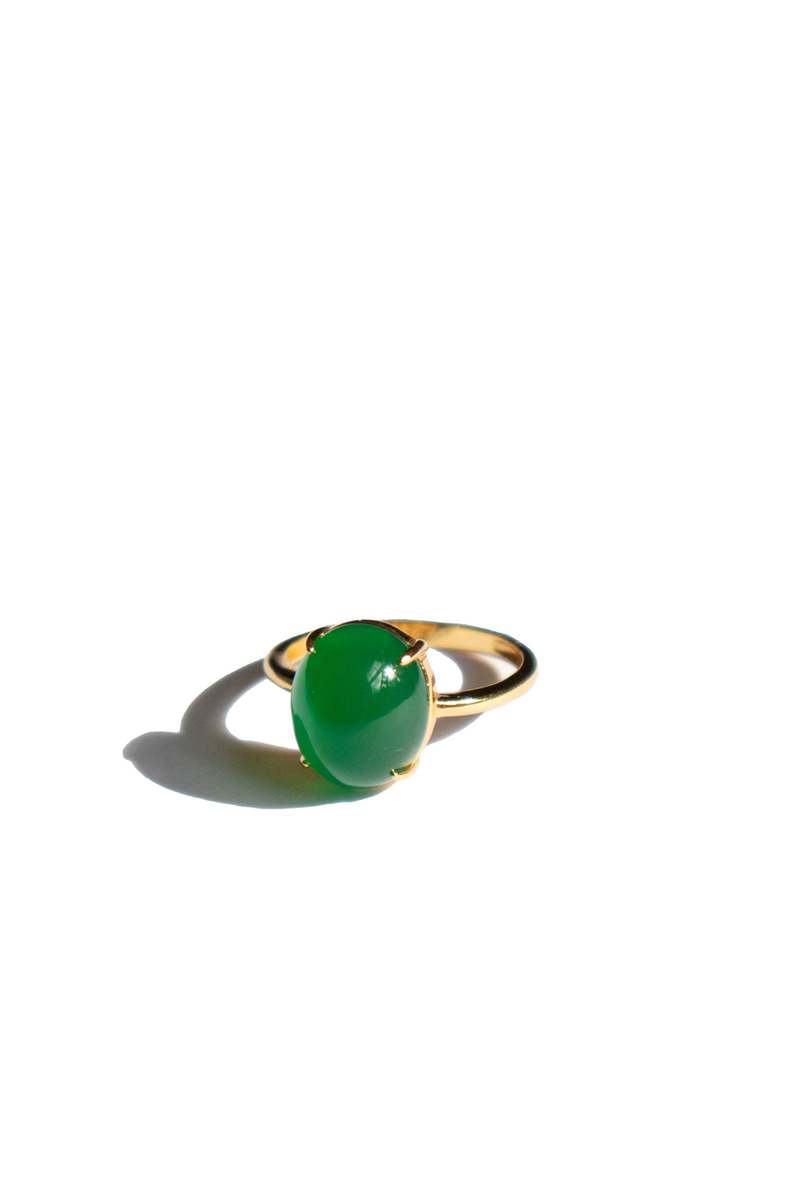 seree Dew Green Jade Stone Ring - Green