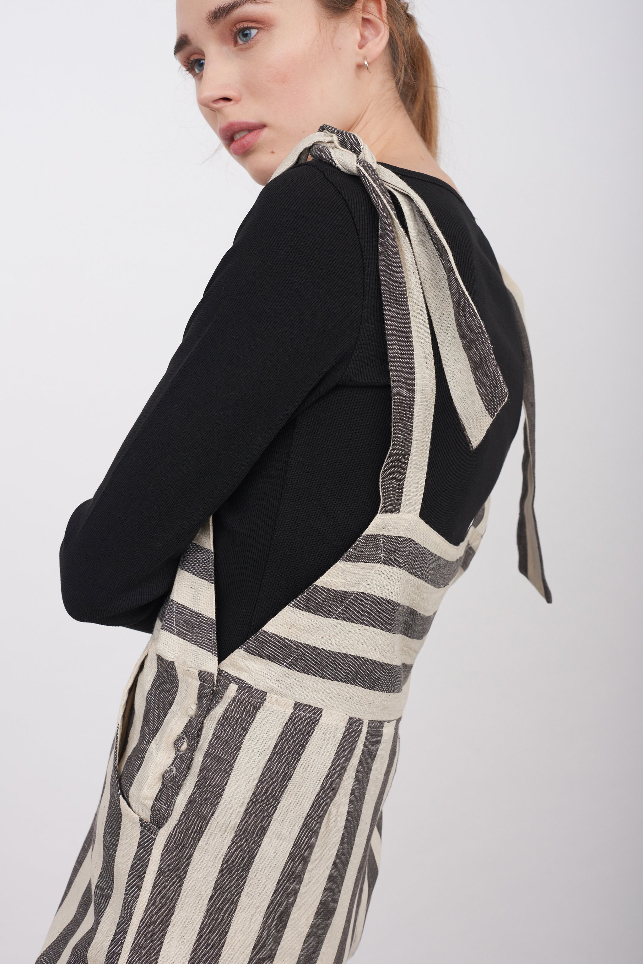 cotton black dungarees