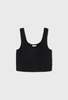Silk Laundry Popcorn Cropped Cami - Black - Thumbnail 2