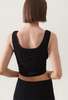 Silk Laundry Popcorn Cropped Cami - Black - Thumbnail 5