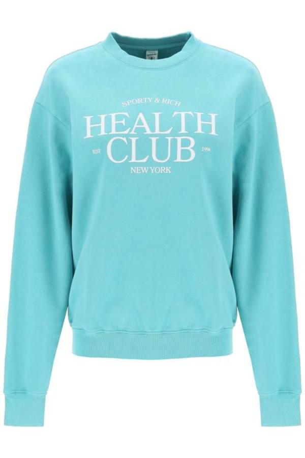 スウェット・トレーナー Sporty & Rich Health Club Man to Man Faded Teal CR855FT CR85 SPORTY & RICH Long Sleeve Tee - Faded Teal | Garmentory