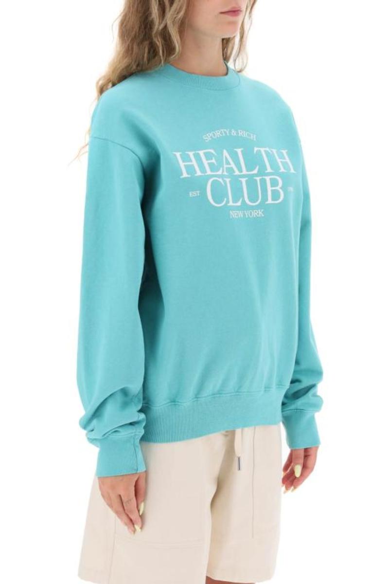 ★Sporty & Rich★ Gym Sweatshirt Faded Teal CR855FT CR855FTS SPORTY & RICH Long Sleeve Tee - Faded Teal | Garmentory