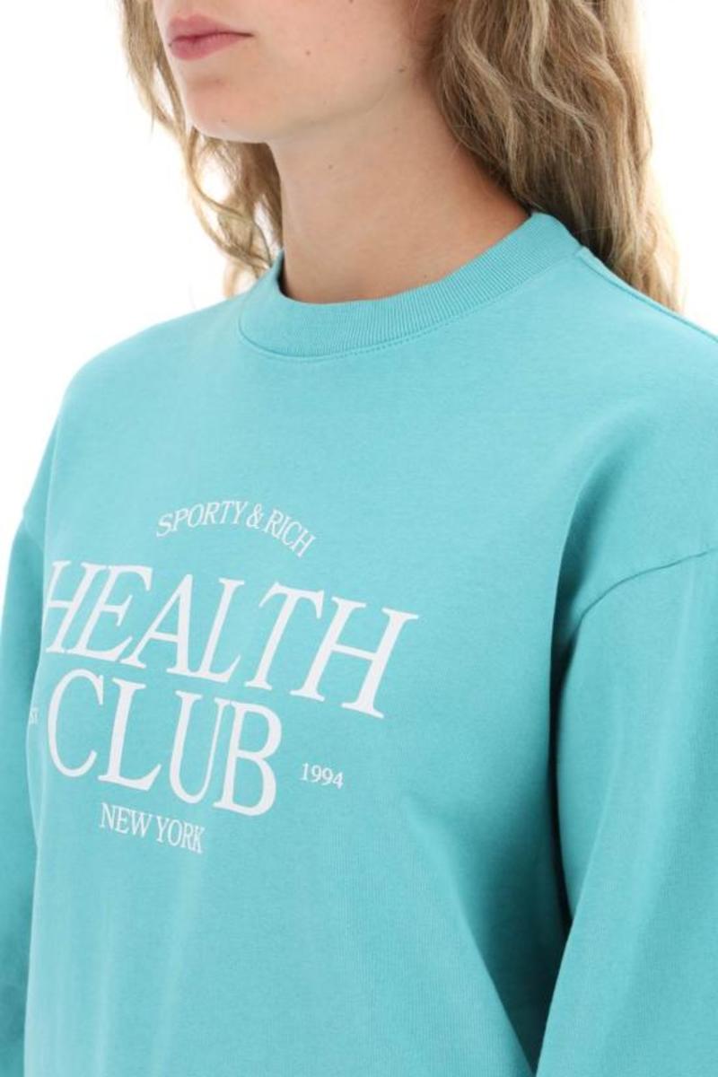 ★Sporty & Rich★ Gym Sweatshirt Faded Teal CR855FT CR855FTS SPORTY & RICH Long Sleeve Tee - Faded Teal | Garmentory
