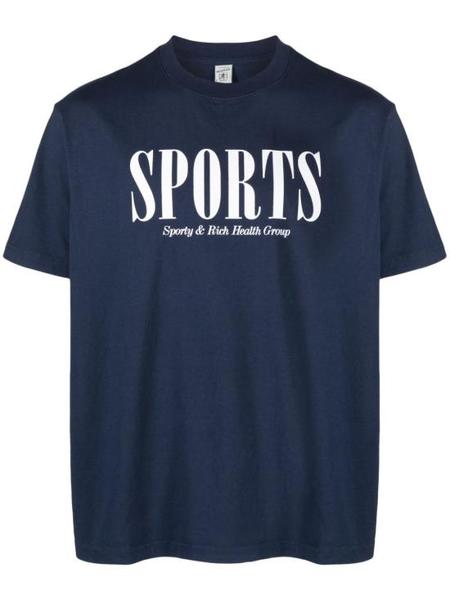 ★Sporty & Rich★ Sports Short Sleeve T-Shirt Navy White TS8 SPORTY & RICH Short Sleeve T-Shirt - Navy/White | Garmentory