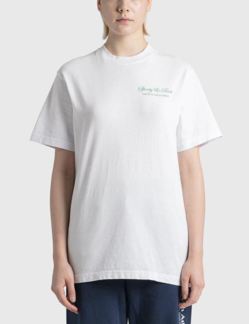 ★Sporty & Rich★ Wimbledon Short Sleeve T-Shirt White TS931 NEW Sporty & Rich Wimbledon T Shirt SMALL White Short Sleeve