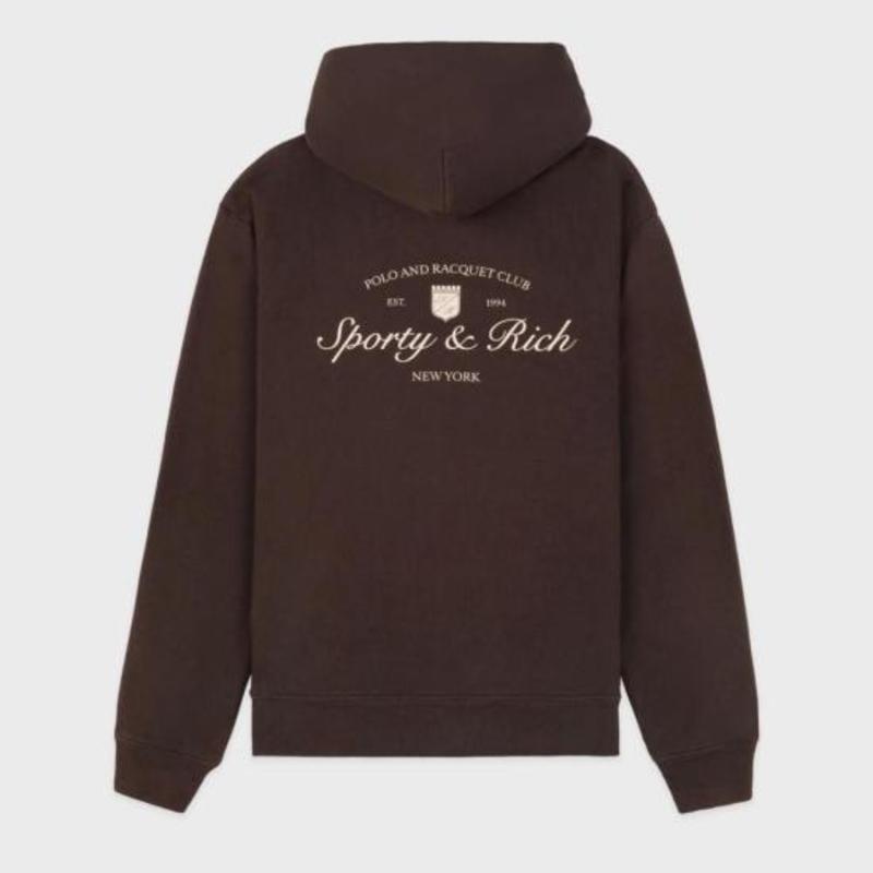 ★Sporty & Rich★ Syracuse Hood Chocolate HOAW237CH HOAW237C Buy Sporty & Rich Syracuse Hoodie 'Chocolate' - HOAW237CH