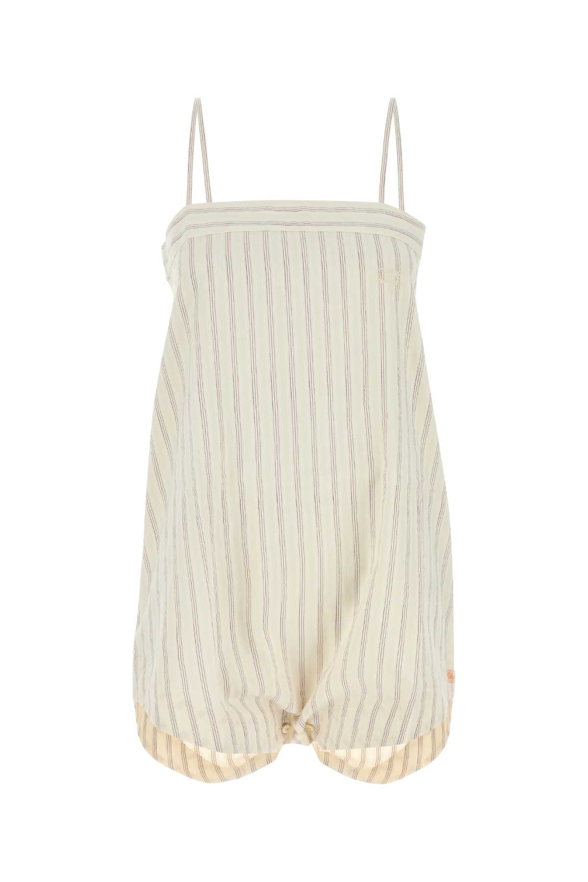パンツ BODE Embroidered Cotton Lavender Sail Jumpsuit BODE Embroidered Cotton Lavender Sail Jumpsuit - Purplewhite