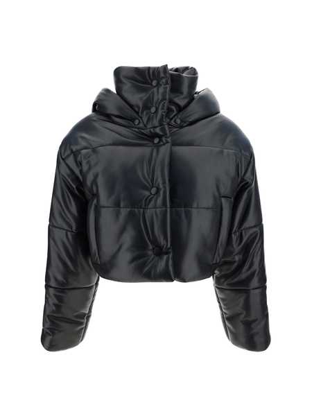 ジャケット NANUSHKA Charcoal Synthetic Leather Down Jacket Nanushka Charcoal Synthetic Leather Down Jacket