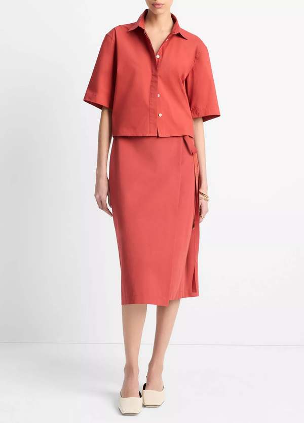 VINCE Wrap Straight Skirt