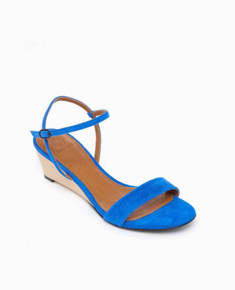 Coclico Venti Demi-Wedge Sandal - Azul Fluo Suede