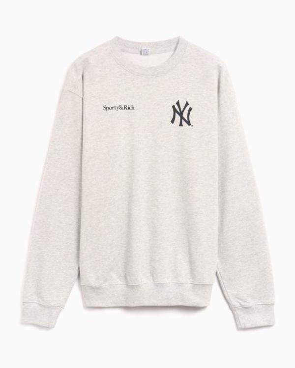 SPORTY & RICH Tunic Top - Heather Gray Sports Red Navy