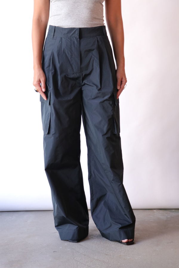Tibi Menswear Nylon Stella Pleated Cargo Pant