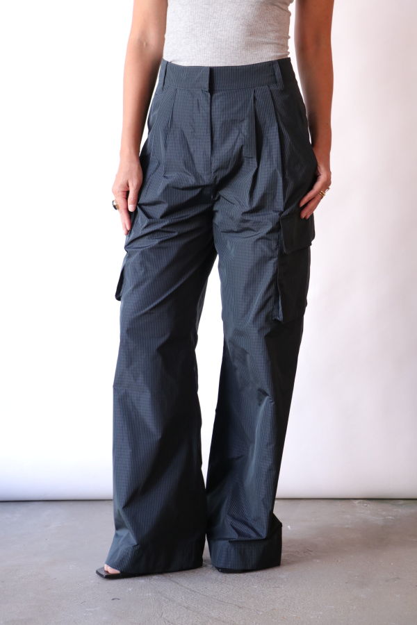 Tibi Menswear Nylon Stella Pleated Cargo Pant