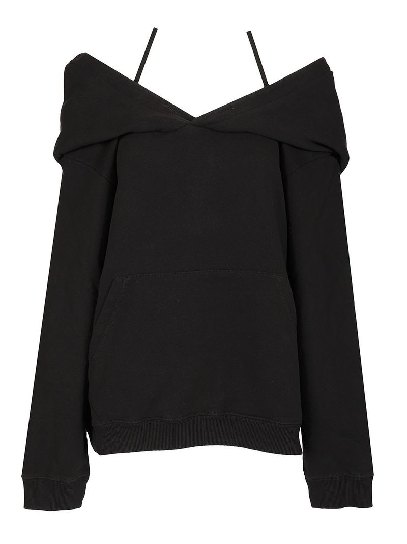 MM6 Maison Margiela Oversized Cotton Hoodie - Black | Garmentory