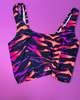 Kayleigh Peddie Thea Crop Tank Bikini Top - Neon Zebra - Thumbnail 2