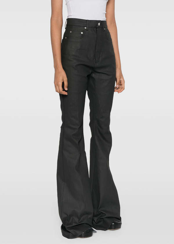 Rick Owens Waxed Bolan Jeans - Black | Garmentory