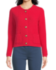 ELLIOTT LAUREN Knit Button Up Cardigan - Red - Thumbnail 1