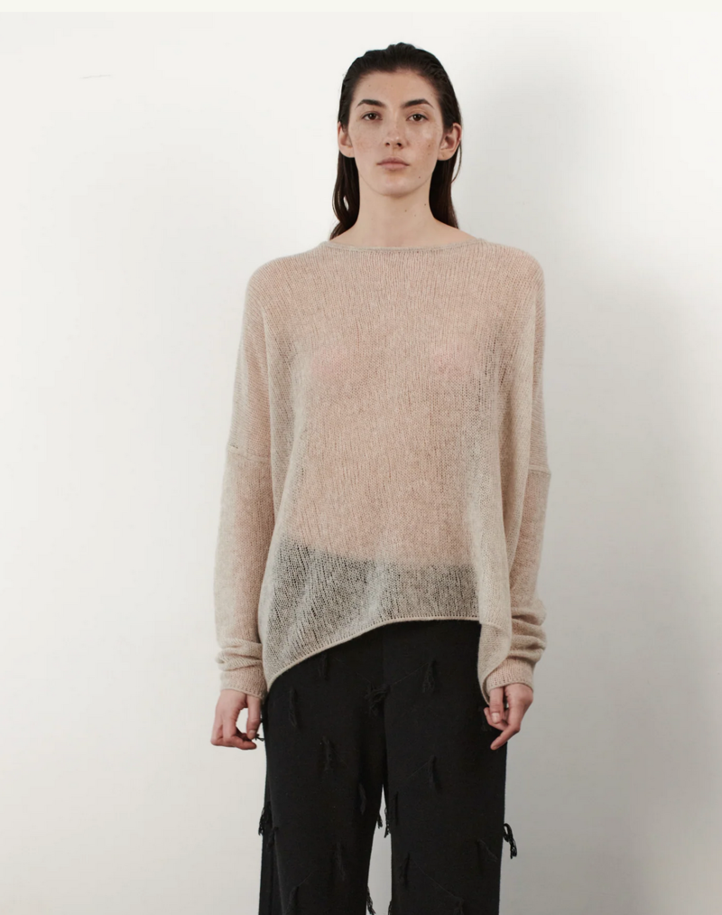 Oyuna Feather Open Knit Boxy Sweater