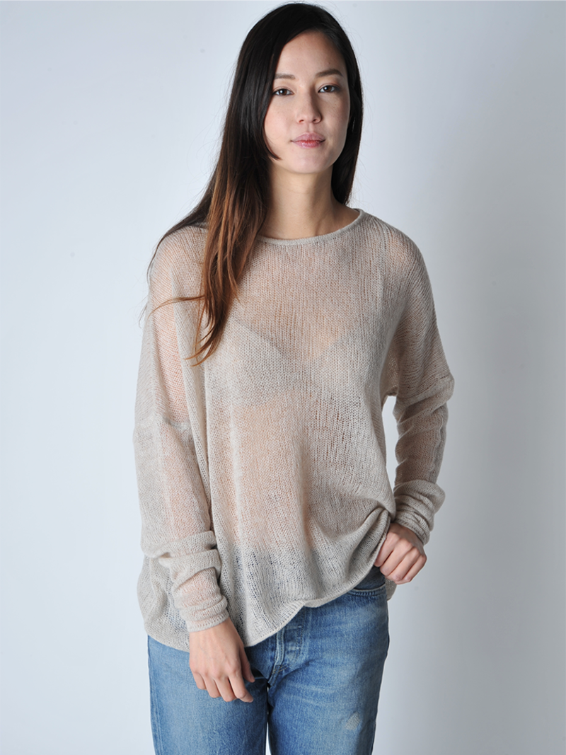 Oyuna Feather Open Knit Boxy Sweater