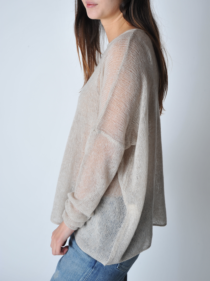 Oyuna Feather Open Knit Boxy Sweater