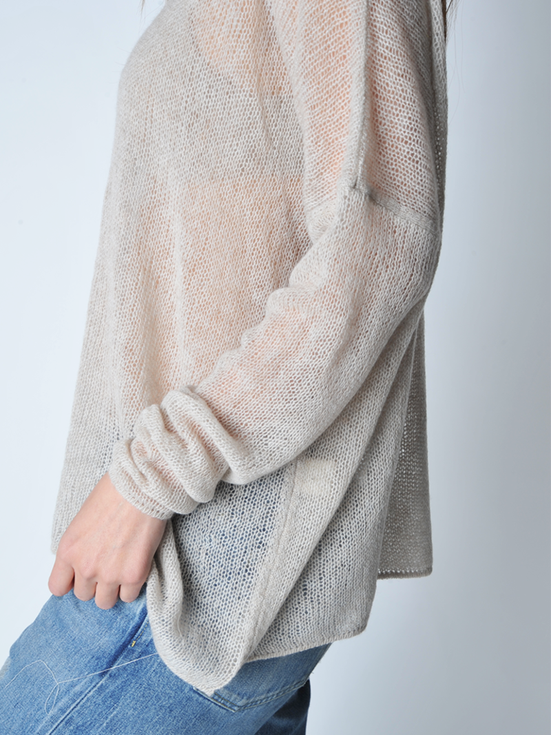 Oyuna Feather Open Knit Boxy Sweater
