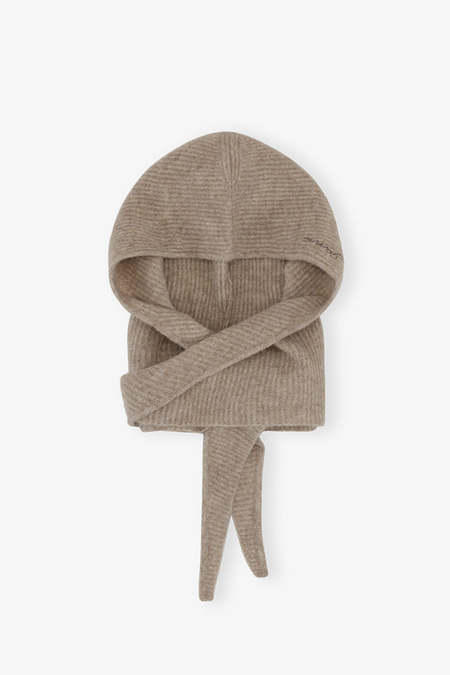 Ganni Light Structured Rib Knit Thin Scarf | Garmentory