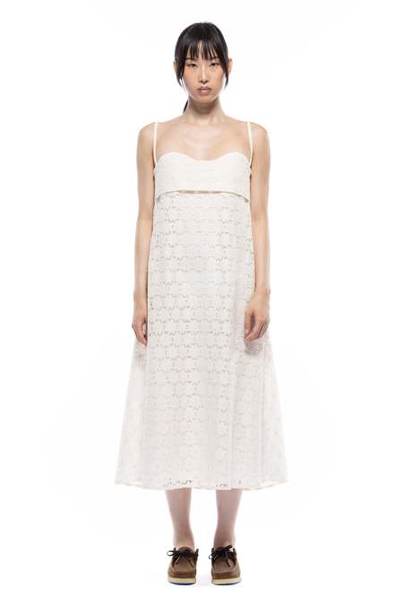 AMOMENTO HAIRY LAYERED DRESS - WHITE | Garmentory
