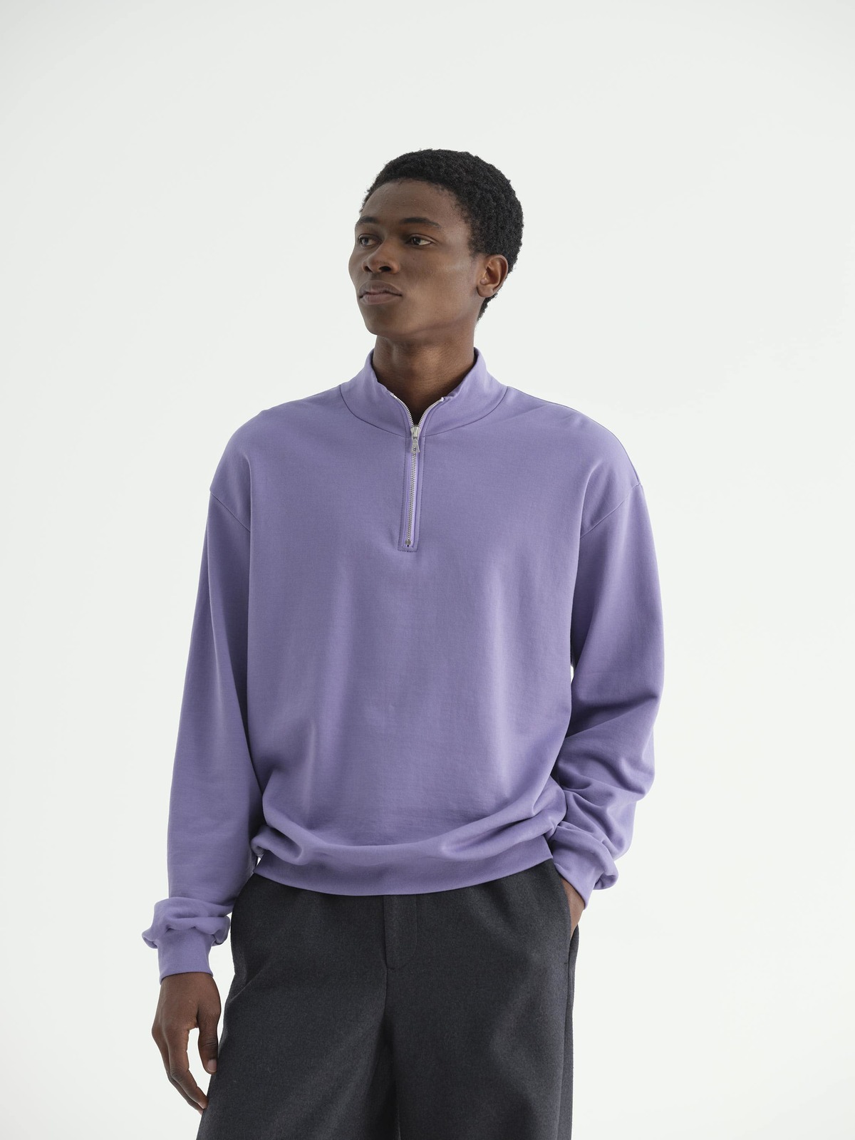 Auralee Elastic High Gauge Sweat Half Zip Pullover | Garmentory