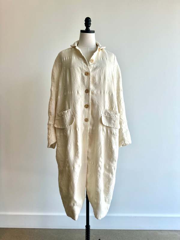 H+ HANNOH WESSEL ホワイト　ロングコート　36 H+ Hannoh Wessel Maya Coat - Natural | Garmentory