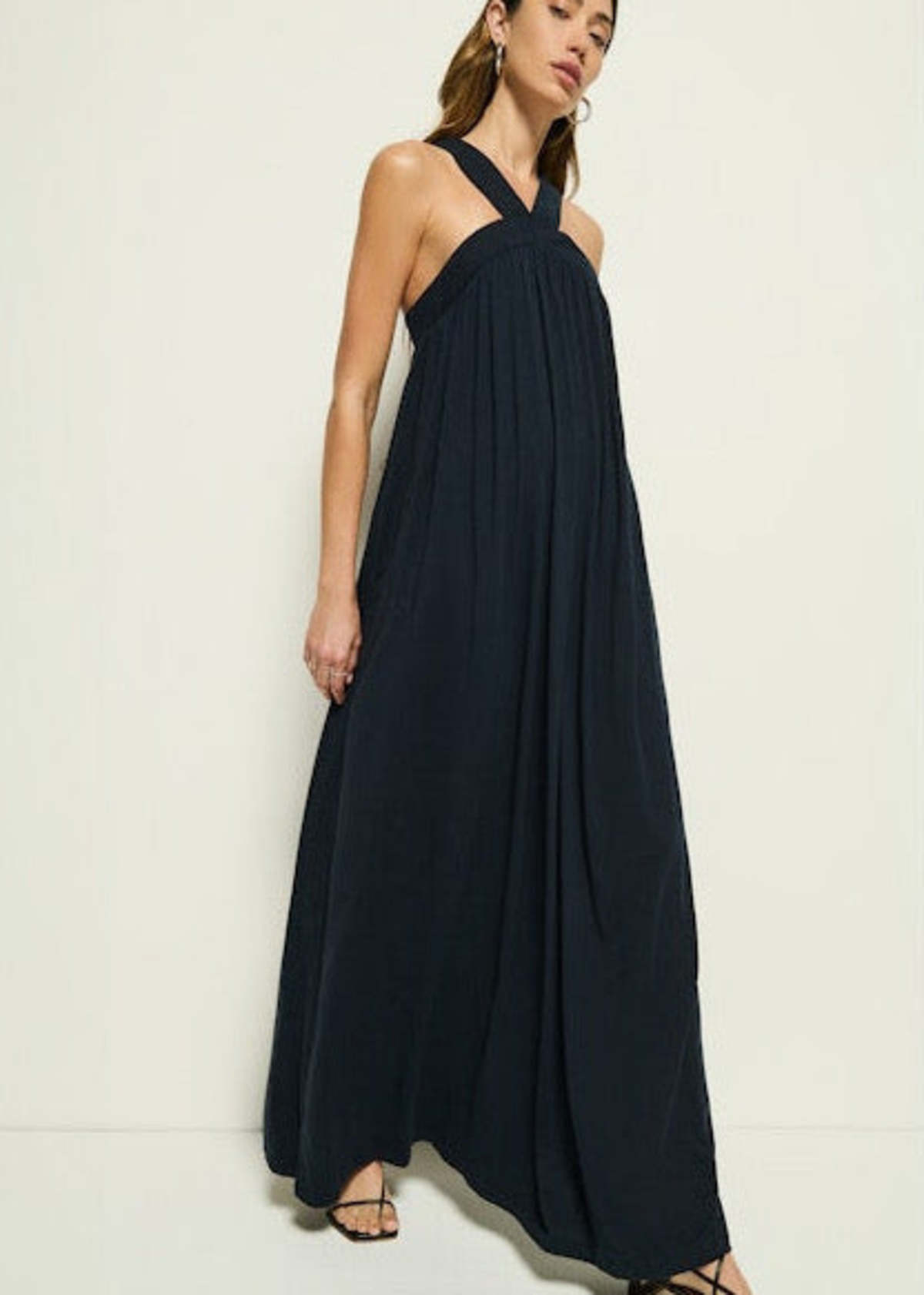 black slit halter dress maxi Satin Halter Neckline Leg Slit Gown by Cinderella Divine CD796