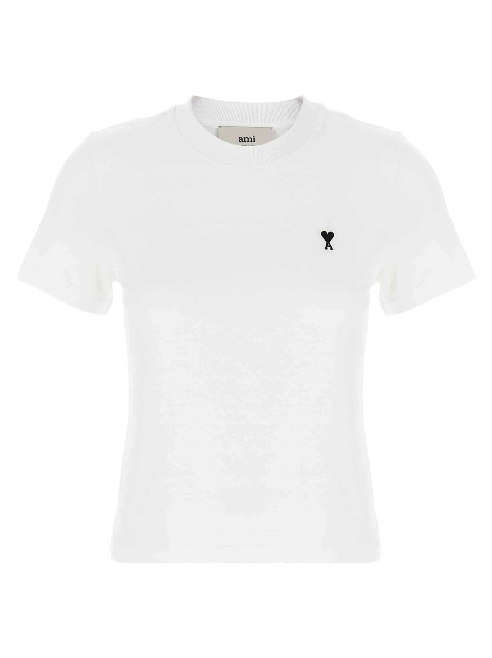 Ami Alexandre Mattiussi Ami De Coeur Cropped T-shirt - White/Black