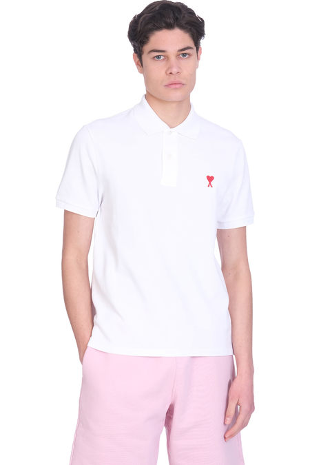 Ami Alexandre Mattiussi Cream Viscose Blend Oversize Polo
