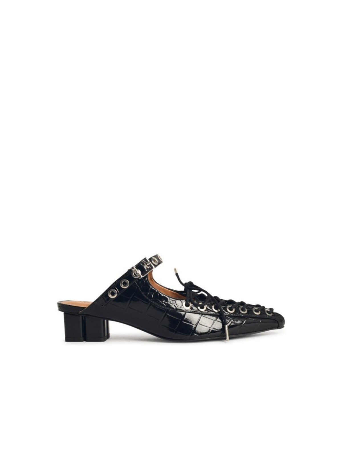 サンダル・ミュール Ganni Mules With Laces In Black 'Oleatex' Ganni Mules With Laces Oleatex Mules - Black | Garmentory