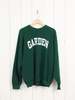 Best Regards - Upcycled Destination Goods Garden Varsity Sweatshirt - Green - Thumbnail 1