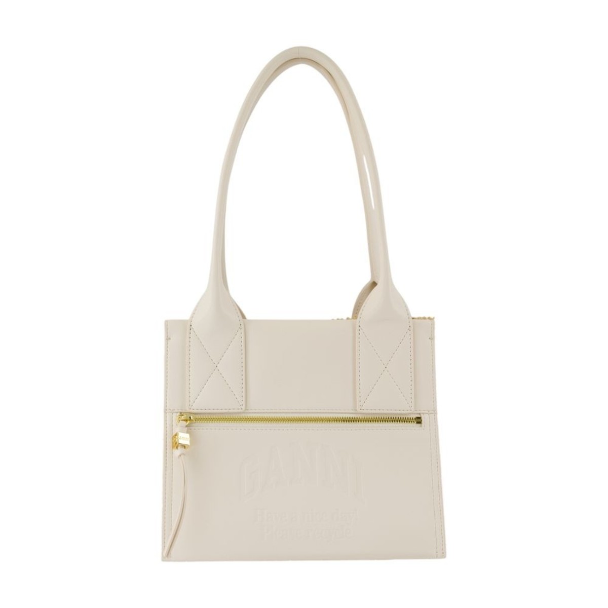 トートバッグ Ganni Easy Medium Shopper Bag - Raffia - White Ganni Medium Easy Shopper Raffia Tote Bag | Saks Fifth Avenue