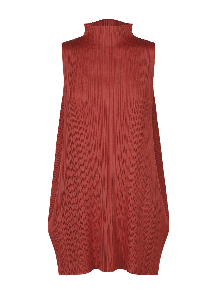 プリーツプリーズ LAMP SHADE Pleats Please by Issey Miyake Lamp Shade Dress - Dark Red | Garmentory