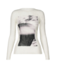 Issey Miyake Shadow Study Chiffon Twist Long Sleeve Top - Thumbnail 2