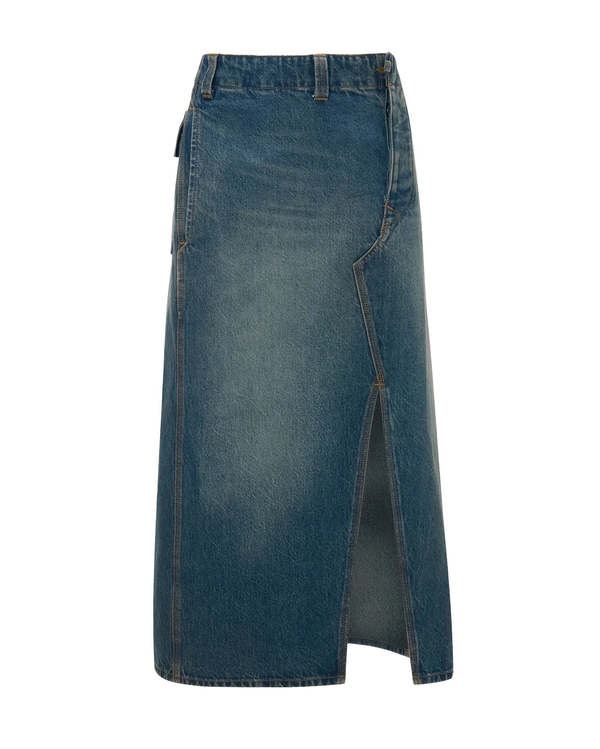 Victoria Beckham Asymmetric Utility Skirt - Medium Wash Denim