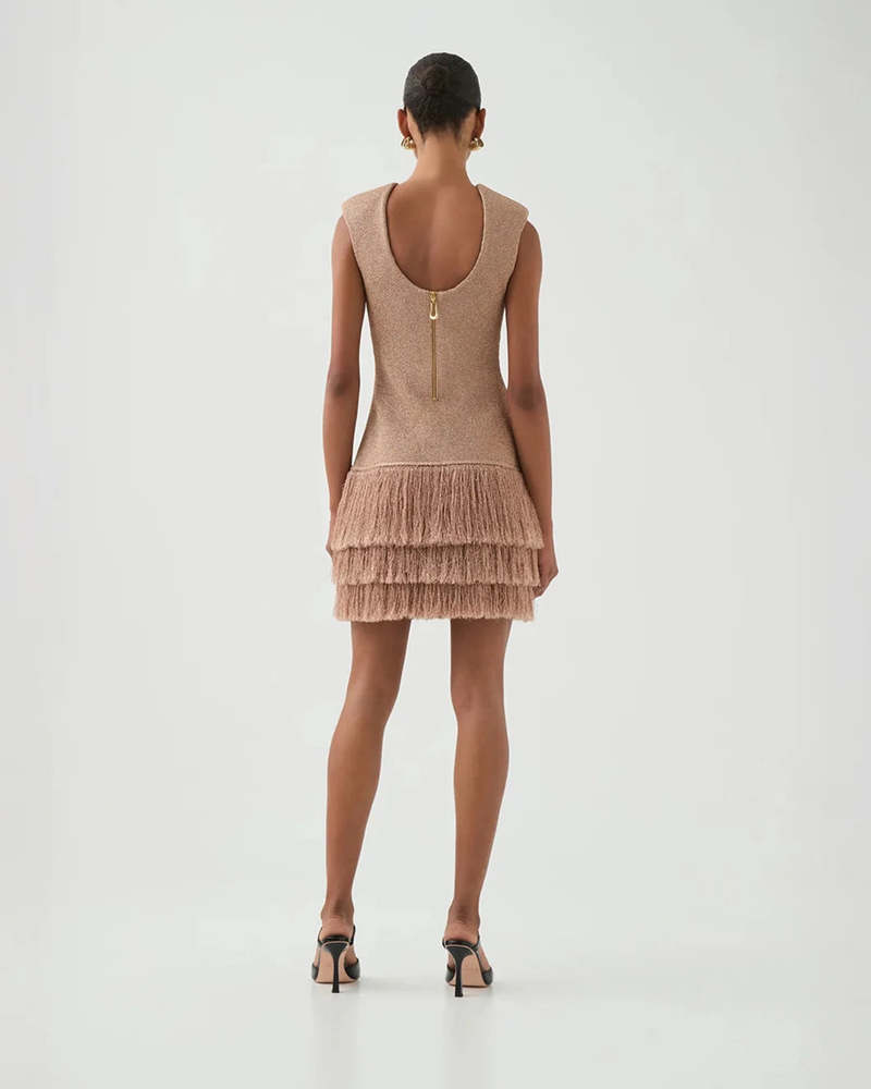 Aje Breeze Knit Mini Dress - Rose Gold Aje Breeze Knit Mini Dress - Rose Gold