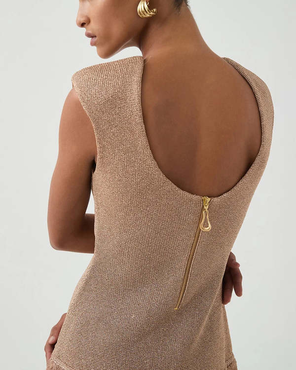 Aje Breeze Knit Mini Dress - Rose Gold | Garmentory