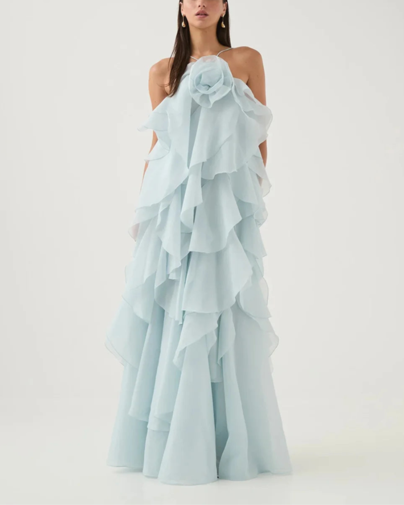 Aje Pandorea Layered Maxi Dress - Blue